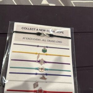 Effy Royal Caribbean Cruise Ship Charm Infinity Loop Black Rope String Bracelet